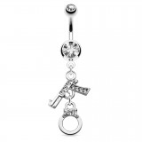 Piercing nombril menottes 01 - Avec pistolet