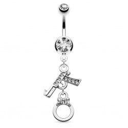 Piercing nombril menottes 01 - Avec pistolet