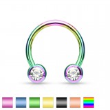 Piercing micro-circulaire 114 - PVD strass de face