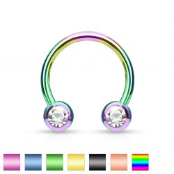 Piercing micro-circulaire 114 - PVD strass de face