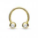 Piercing micro-circulaire 114 - PVD strass de face