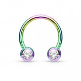 Piercing micro-circulaire 114 - PVD strass de face