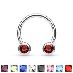 Piercing micro-circulaire 115 - Strass de face