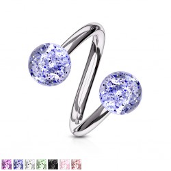 Piercing spirale 18 - UV paillettes