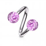 Piercing spirale 18 - UV paillettes