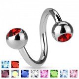 Piercing spirale 07 - boules strass