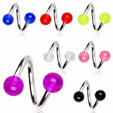 Piercing micro-spirale 04 - UV unicolore boules