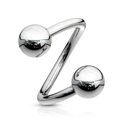 Piercing micro-spirale boules en titane G23