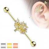 Piercing industriel 69 - Arbre avec strass