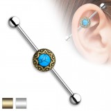 Piercing industriel 169 - Cercle soleil turquoise