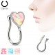 Faux piercing nez 01 - Coeur opalite