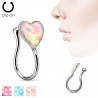 Faux piercing nez 01 - Coeur opalite