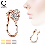 Faux piercing nez 02 - Coeur strass