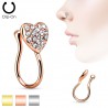 Faux piercing nez 02 - Coeur strass