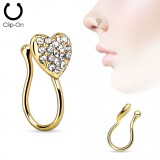 Faux piercing nez 02 - Coeur strass