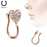 Faux piercing nez 02 - Coeur strass