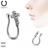 Faux piercing nez 07 - Croix strass