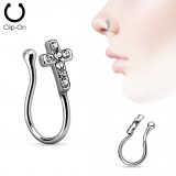 Faux piercing nez 07 - Croix strass