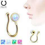 Faux piercing nez 09 - PVD et opalite