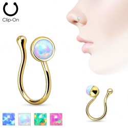Faux piercing nez 09 - PVD et opalite