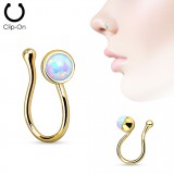 Faux piercing nez 09 - PVD et opalite