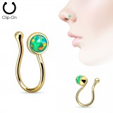 Faux piercing nez 09 - PVD et opalite