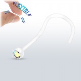 Piercing de nez courbe 0,8mm 03 - Bioflex cristal