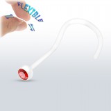 Piercing de nez courbe 0,8mm 03 - Bioflex cristal