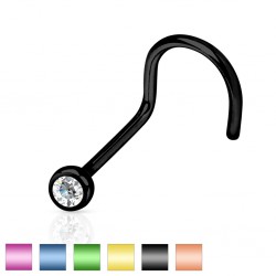 Piercing de nez courbe 1mm 12 - PVD strass
