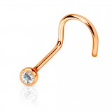 Piercing de nez courbe 1mm 12 - PVD strass