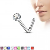 Piercing nez courbé 0.8mm 35 - Strass