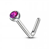 Piercing nez courbé 0.8mm 35 - Strass