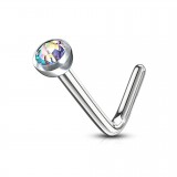 Piercing nez courbé 0.8mm 35 - Strass