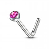 Piercing nez courbé 0.8mm 35 - Strass