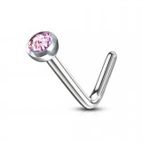 Piercing nez courbé 0.8mm 35 - Strass