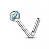 Piercing nez courbé 0.8mm 35 - Strass