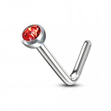 Piercing nez courbé 0.8mm 35 - Strass
