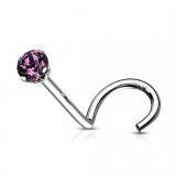 Piercing de nez courbe 1mm 17 - Cristal rond