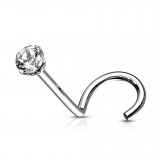 Piercing de nez courbe 1mm 17 - Cristal rond