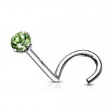 Piercing de nez courbe 1mm 17 - Cristal rond