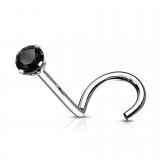 Piercing de nez courbe 1mm 17 - Cristal rond