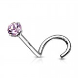 Piercing de nez courbe 1mm 17 - Cristal rond