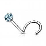 Piercing de nez courbe 1mm 17 - Cristal rond