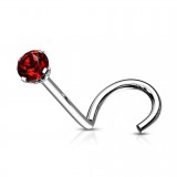 Piercing de nez courbe 1mm 17 - Cristal rond