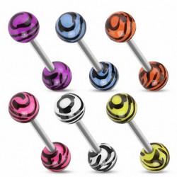 Piercing de langue UV 14 - Zèbre