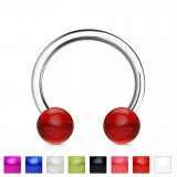 Piercing fer à cheval 13 - UV unicolore boules