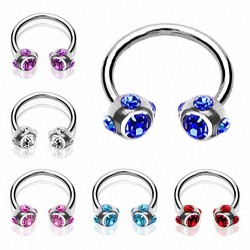 Piercing fer à cheval 74 - Multistrass