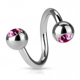 Piercing spirale 07 - boules strass