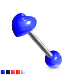 Piercing de langue UV 55 - Coeur relief