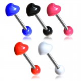 Piercing de langue UV 55 - Coeur relief
